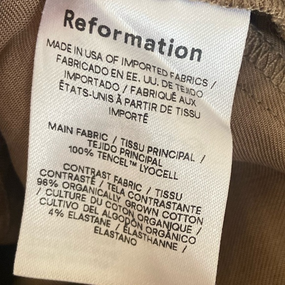Reformation Tan Wide Leg Pants - Picture 8 of 9